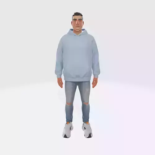 Character in Casual Outfit 14 Low-poly 3D model