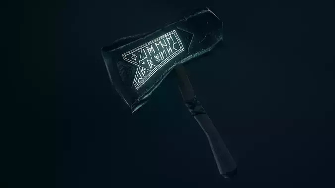 Viking Runic Axe - PBR Game-Ready Low-poly 3D model