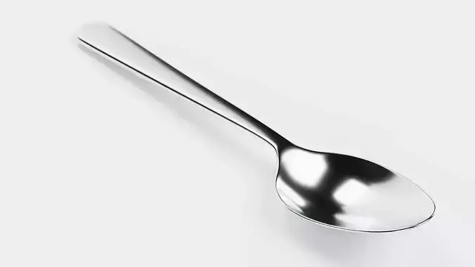 Spoon - Stainless Steel Cutlery Utensil 3D model 7