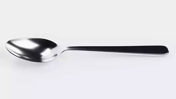 Spoon - Stainless Steel Cutlery Utensil 3D model 4