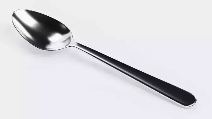 Spoon - Stainless Steel Cutlery Utensil 3D model 2