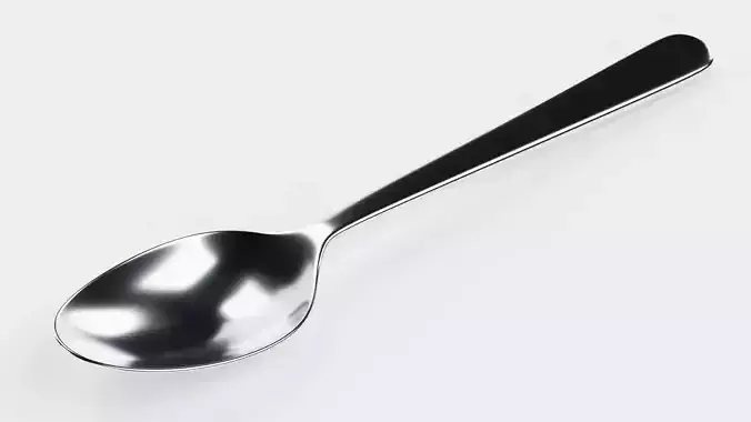 Spoon - Stainless Steel Cutlery Utensil 3D model 5