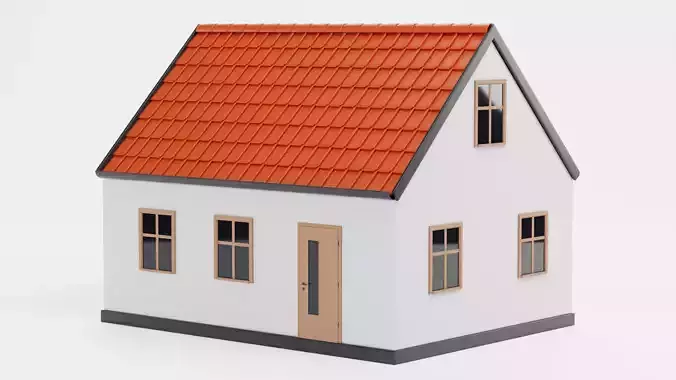 Stylised House V1 - Universal Family Home Exterior 3D model