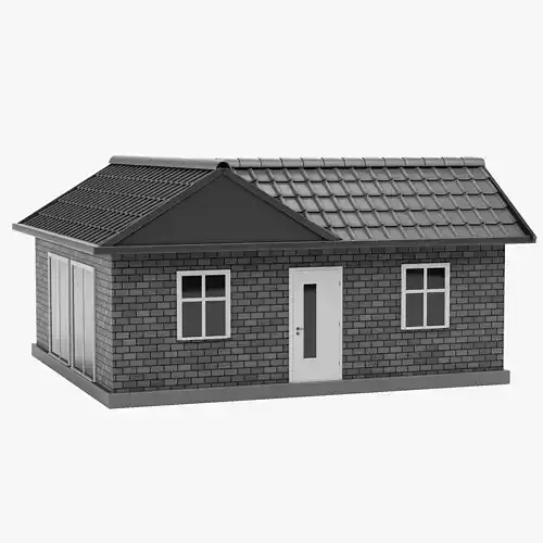 Stylised House V2 - Modern Family Bungalow Exterior 3D model