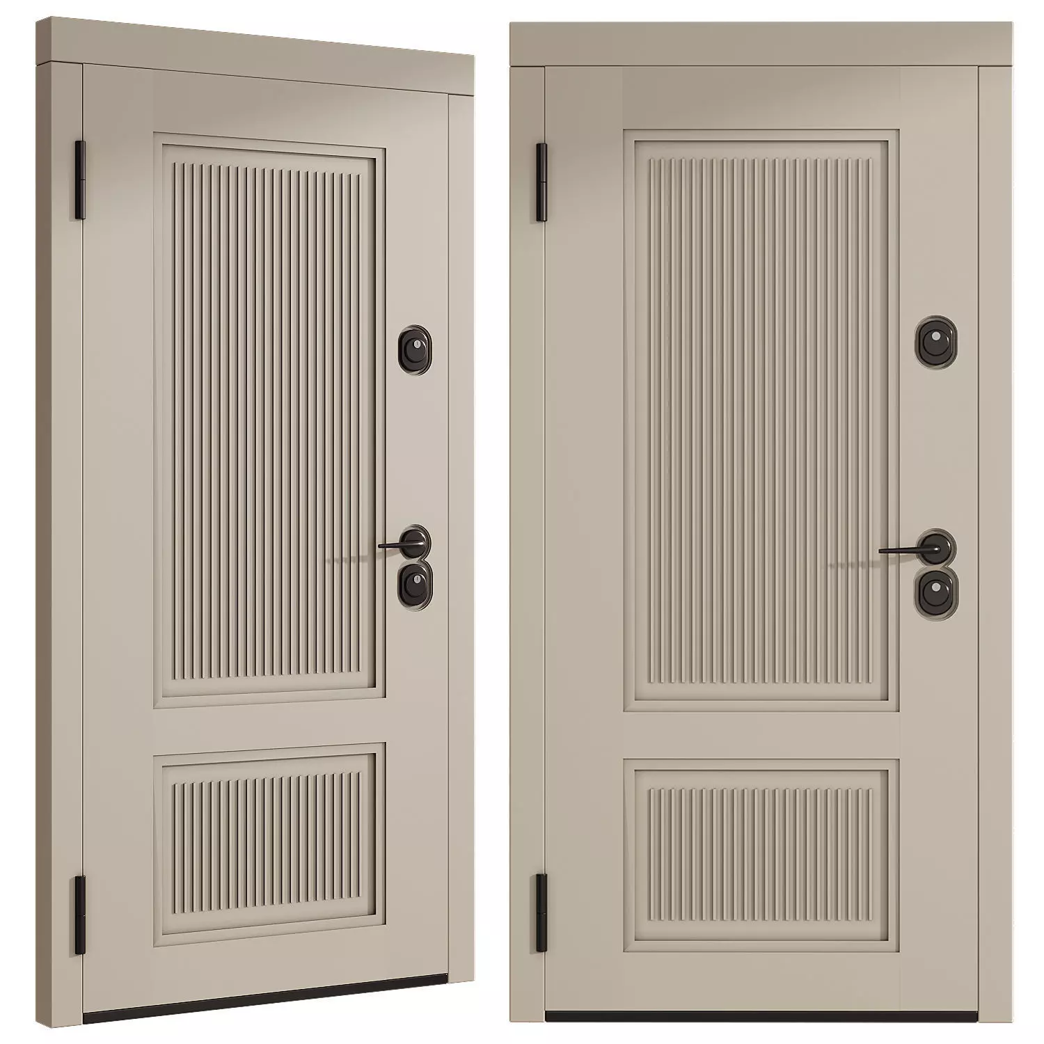 Interior door 7 Low-poly 3D model_3