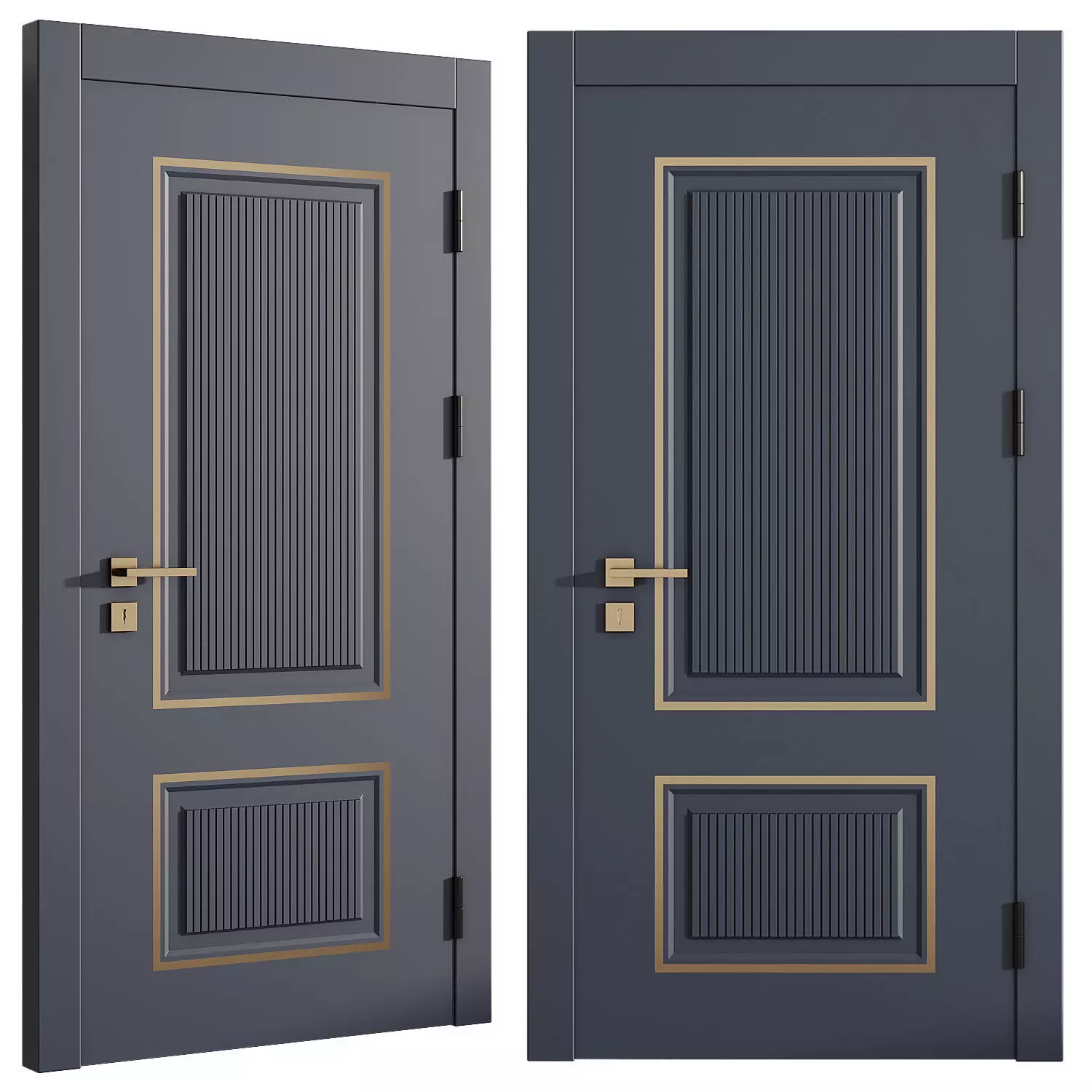Interior door 8 Low-poly 3D model_2