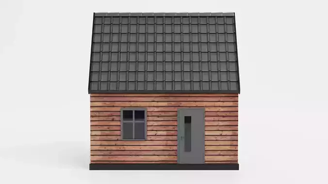 Stylised House V3 - Wooden Family Cabin Exterior 3D model 2