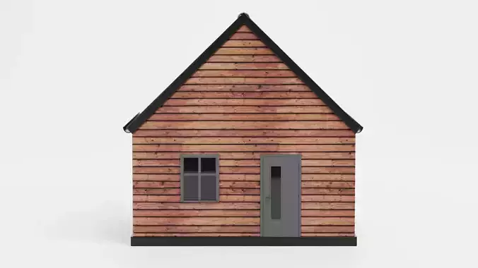 Stylised House V3 - Wooden Family Cabin Exterior 3D model 4