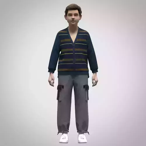 3d clothing boys cardigan sweater and cargo pants