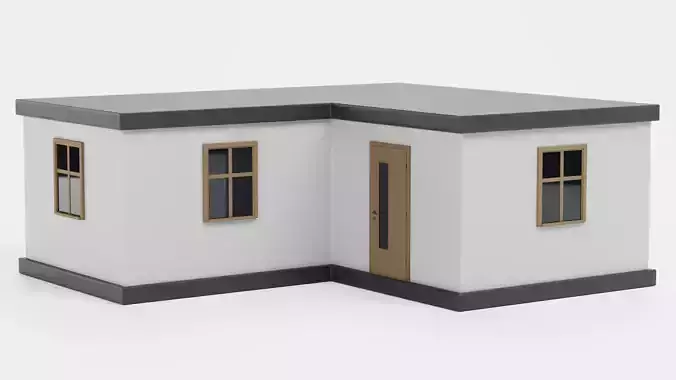Stylised House V4 - Modern Bungalow Exterior 3D model 5