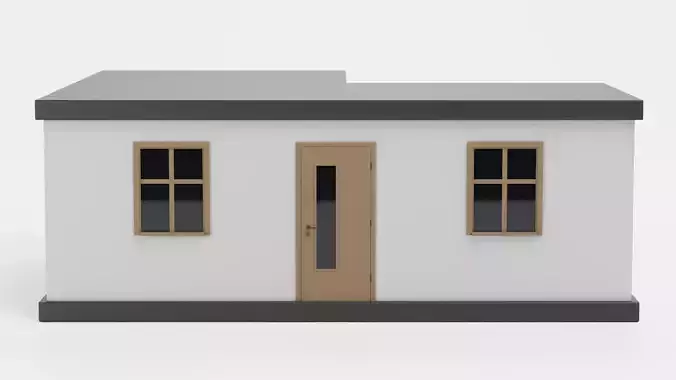 Stylised House V4 - Modern Bungalow Exterior 3D model 2