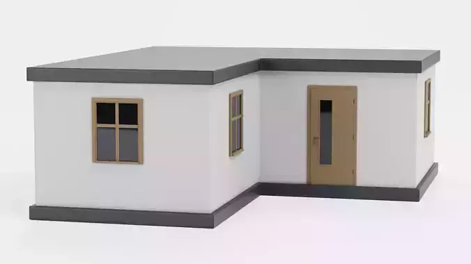 Stylised House V4 - Modern Bungalow Exterior 3D model 6