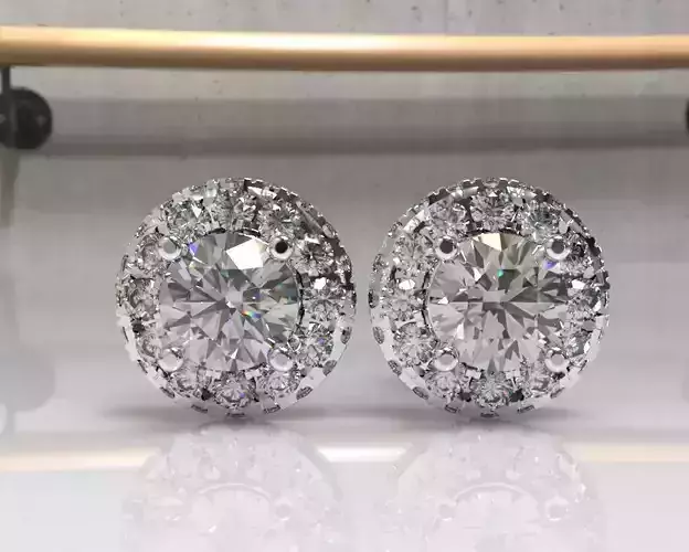 Timothes Diamond Earing 3D JewelryModel Printable 3D ER9