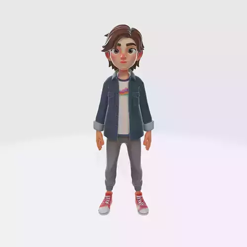 Character in Casual Outfit 13 Low-poly 3D model