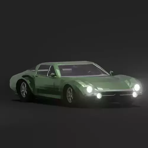 Vintage Race Car LowPoly