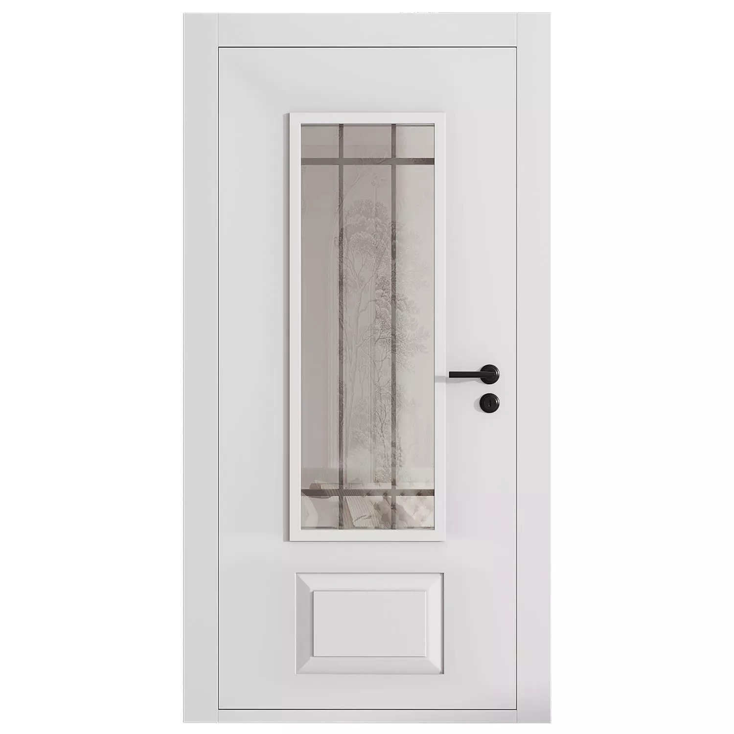 Interior door 10 Low-poly 3D model_1