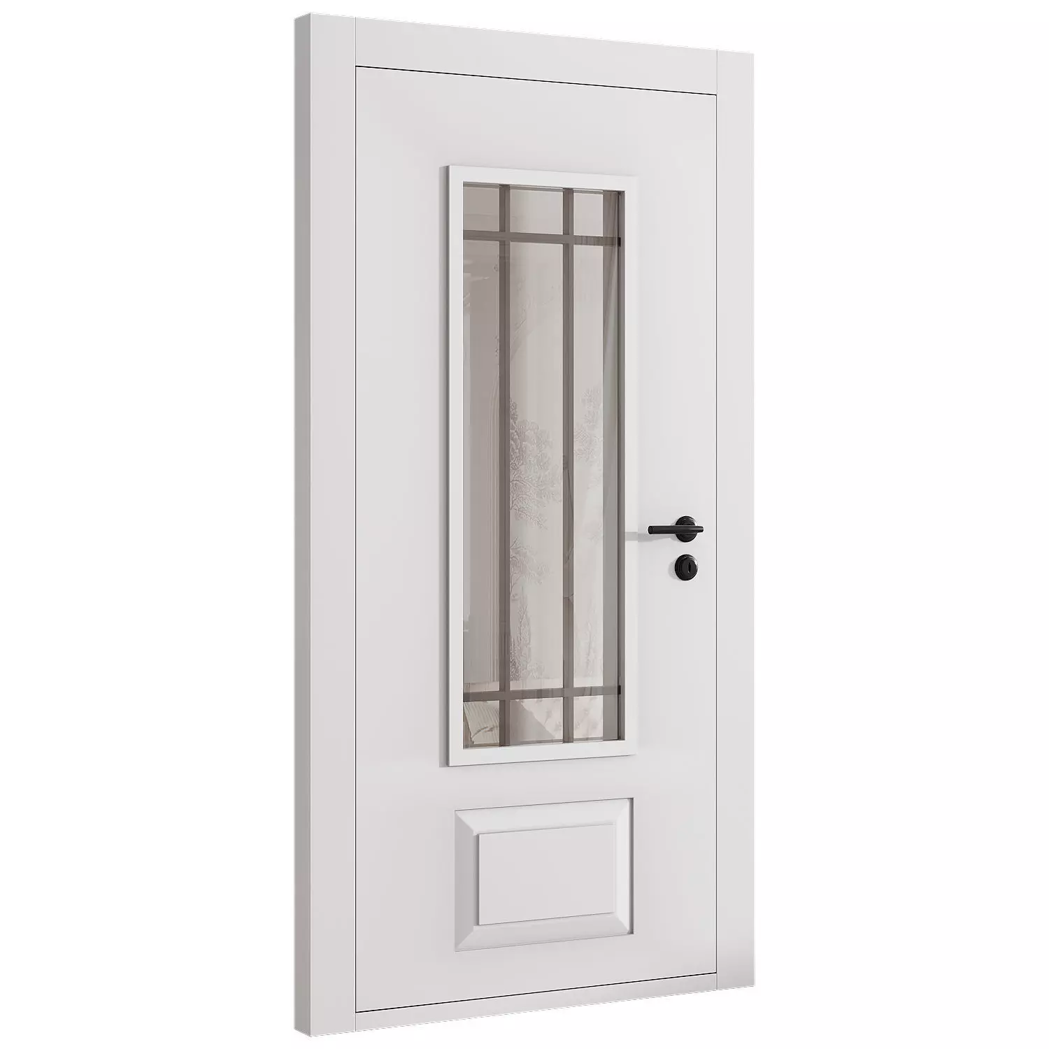 Interior door 10 Low-poly 3D model_0