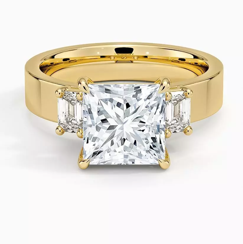 Three stone diamond ring 03 3D print model_0