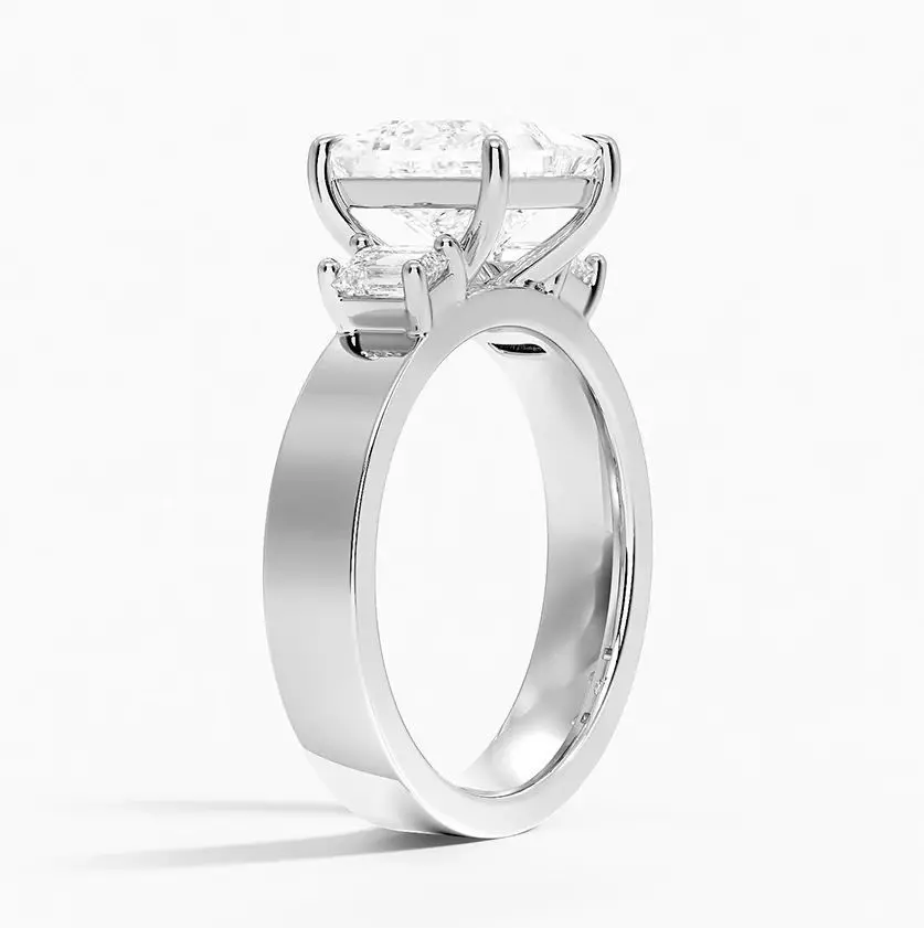 Three stone diamond ring 03 3D print model_3