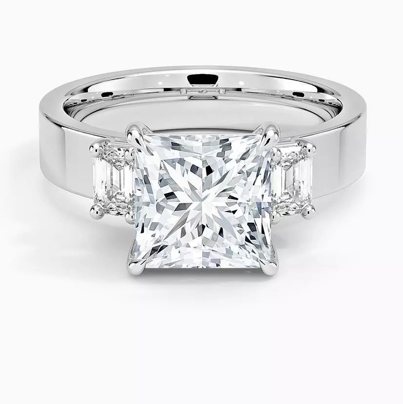 Three stone diamond ring 03 3D print model_1