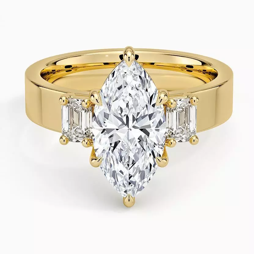 Three stone diamond ring 04 3D print model