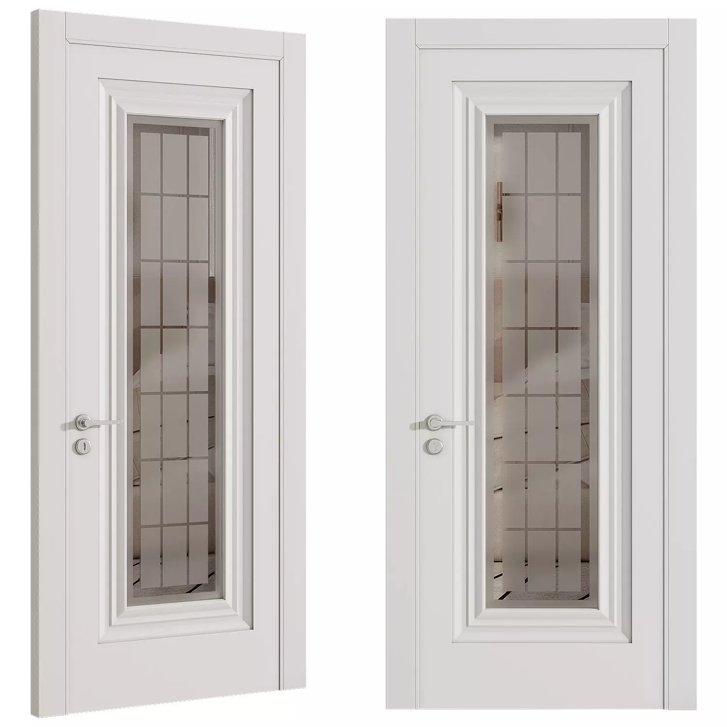 Interior door 17 Low-poly 3D model_3