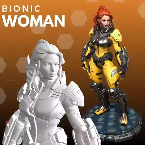 Bionic Woman STL Futuristic Armor 3D Model
