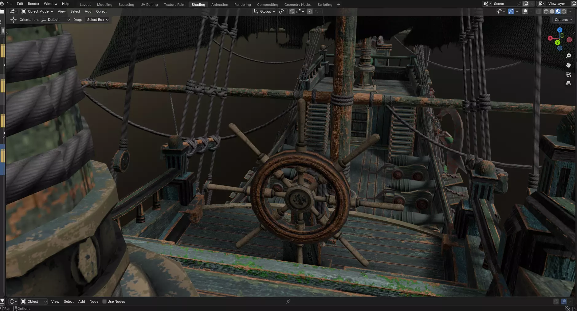 Reaper pirate ship Low-poly 3D model_5