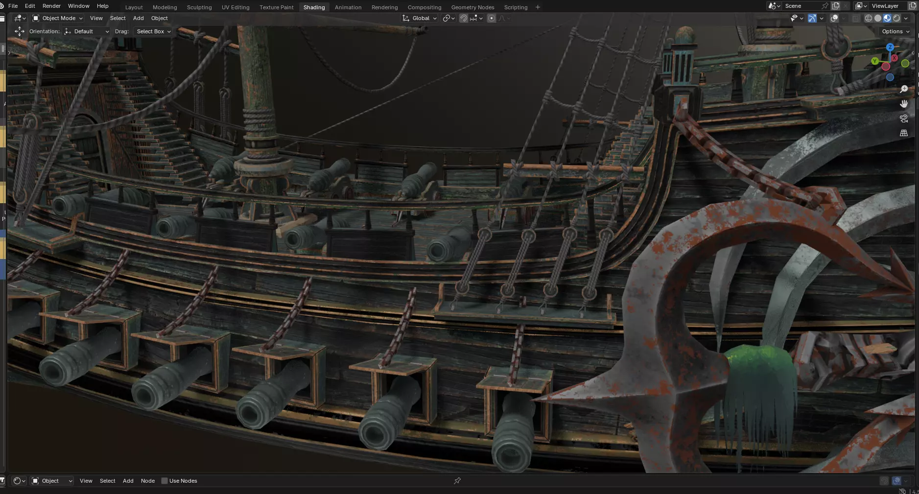 Reaper pirate ship Low-poly 3D model_6