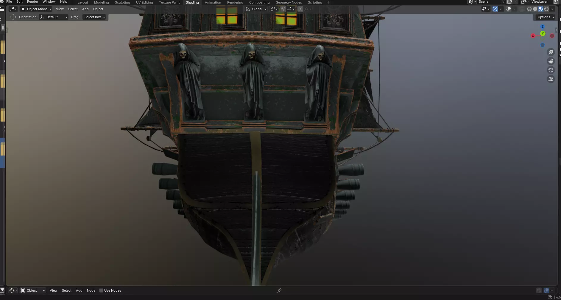 Reaper pirate ship Low-poly 3D model_8