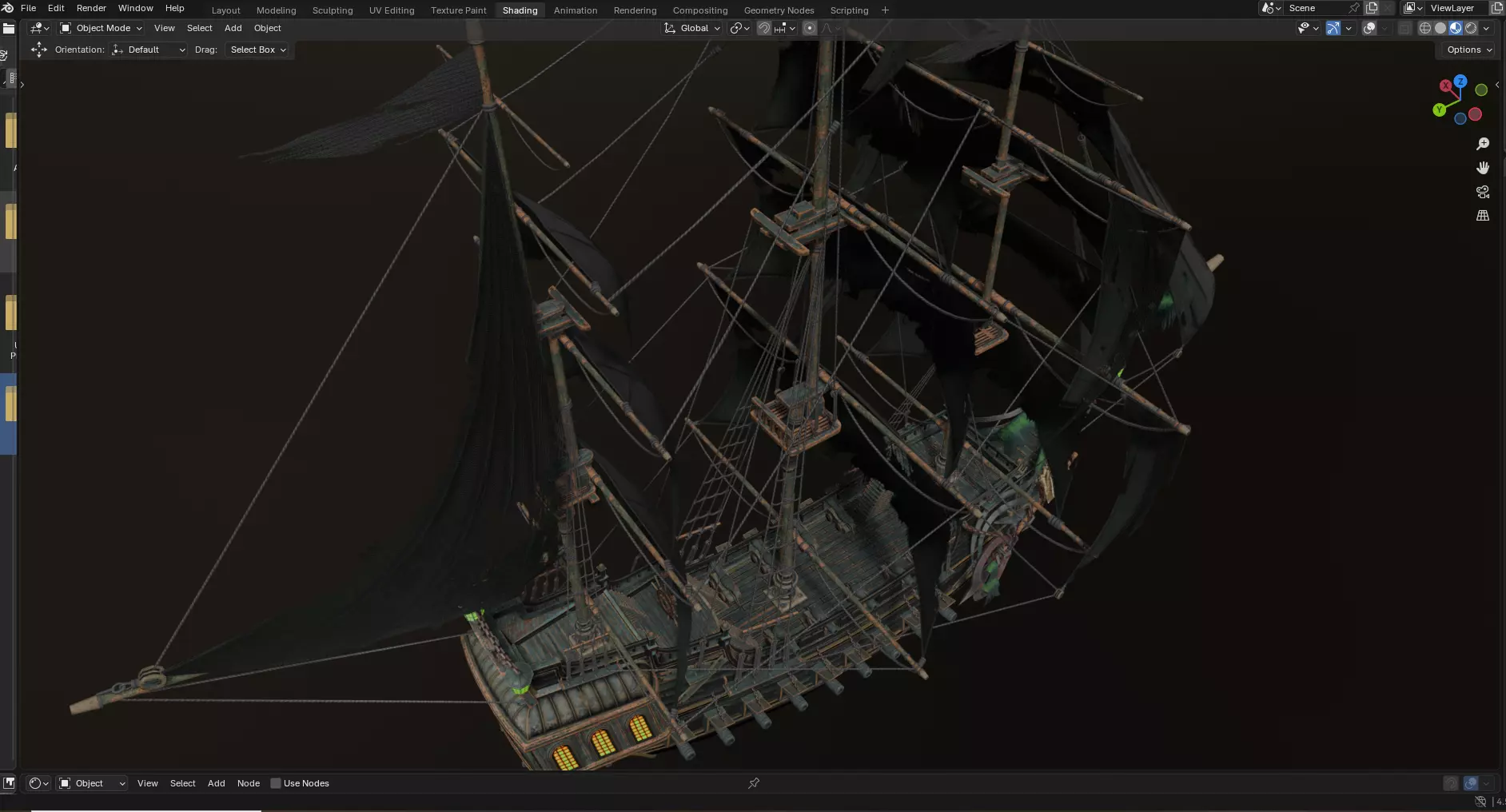 Reaper pirate ship Low-poly 3D model_10