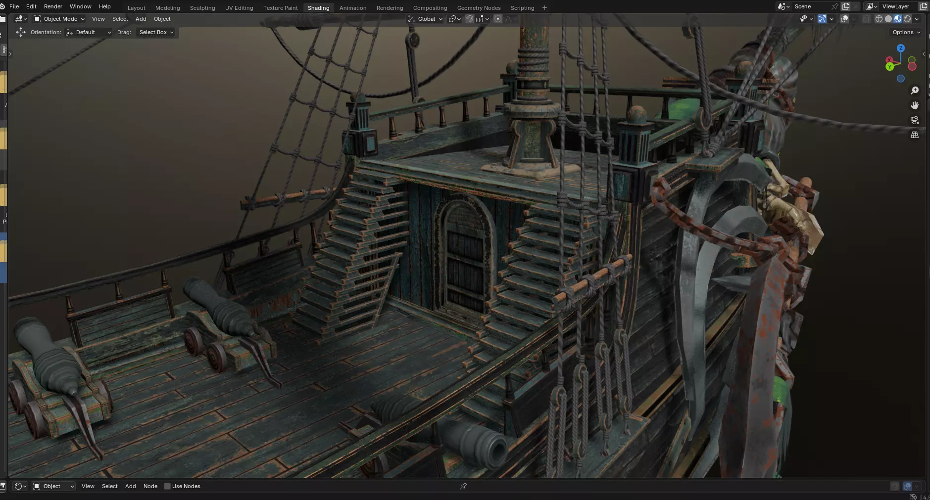 Reaper pirate ship Low-poly 3D model_7