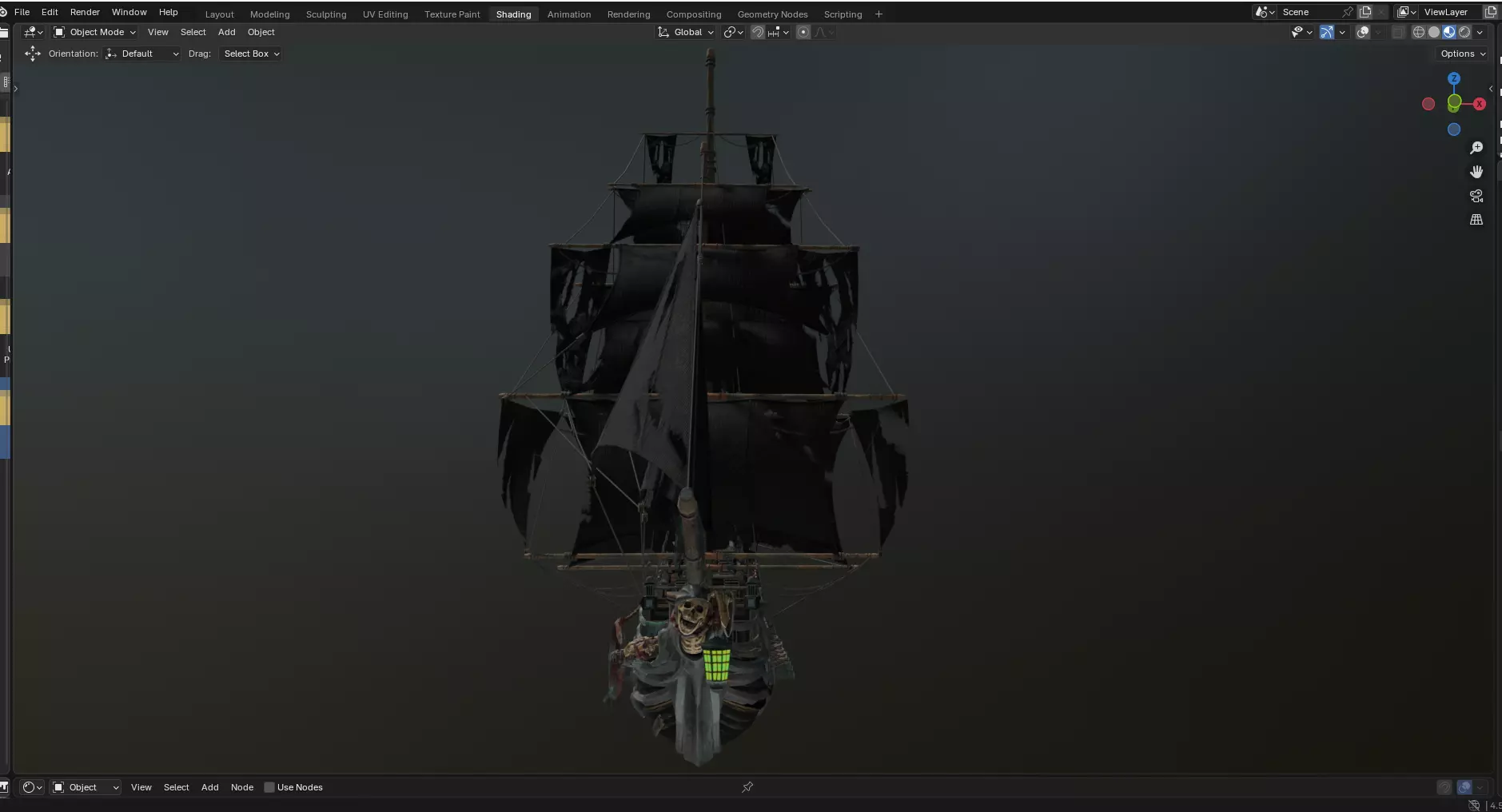 Reaper pirate ship Low-poly 3D model_14