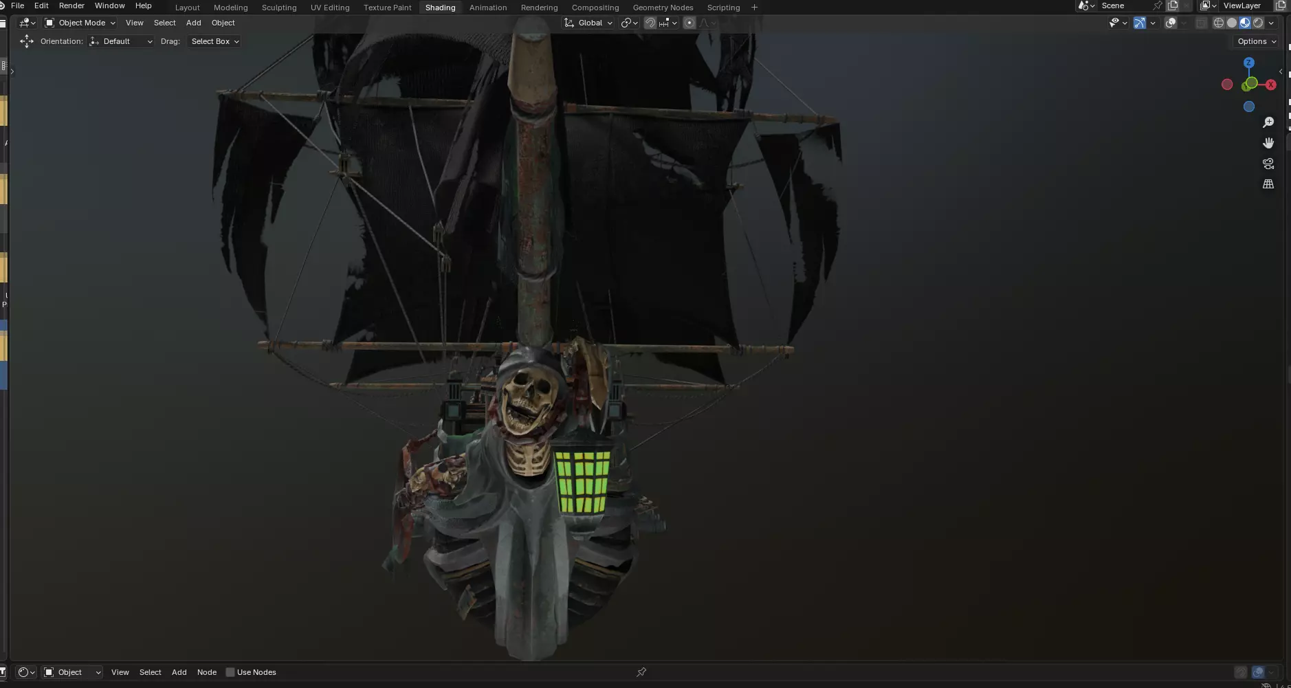 Reaper pirate ship Low-poly 3D model_15