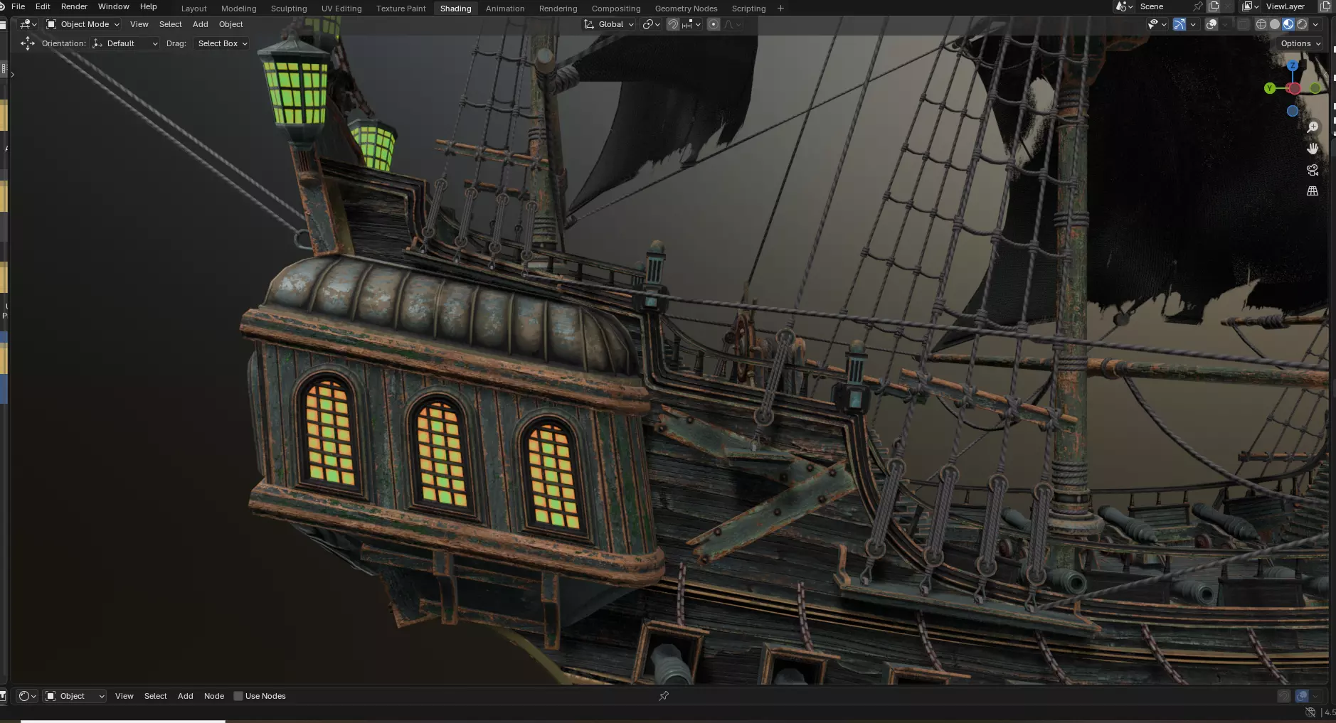 Reaper pirate ship Low-poly 3D model_4