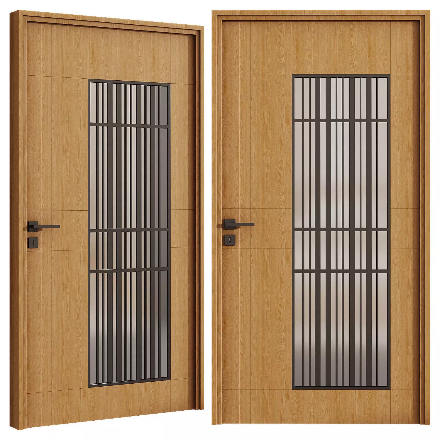 Interior door 22 Low-poly 3D model_2