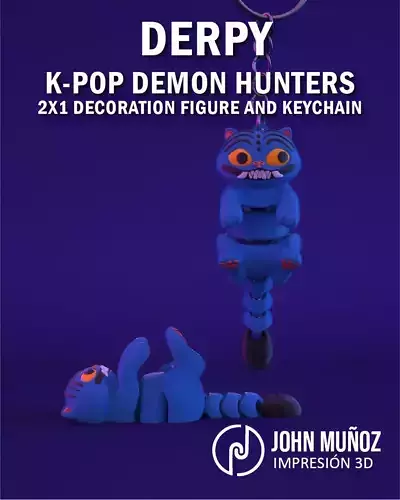 Derpy Demon HuntersBlue Tiger Articulated Version  and Keychain