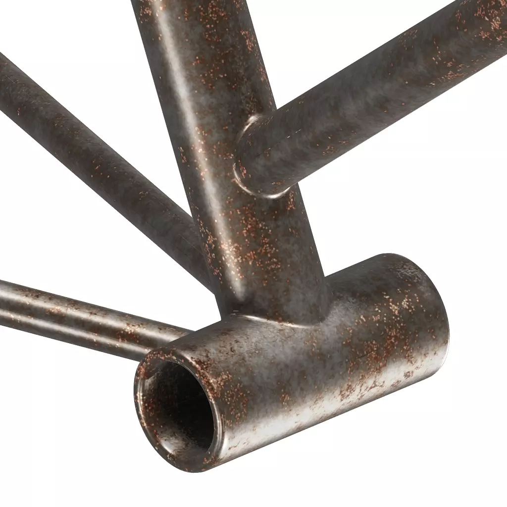 Rusty Steel Bicycle Frame 3D model_3