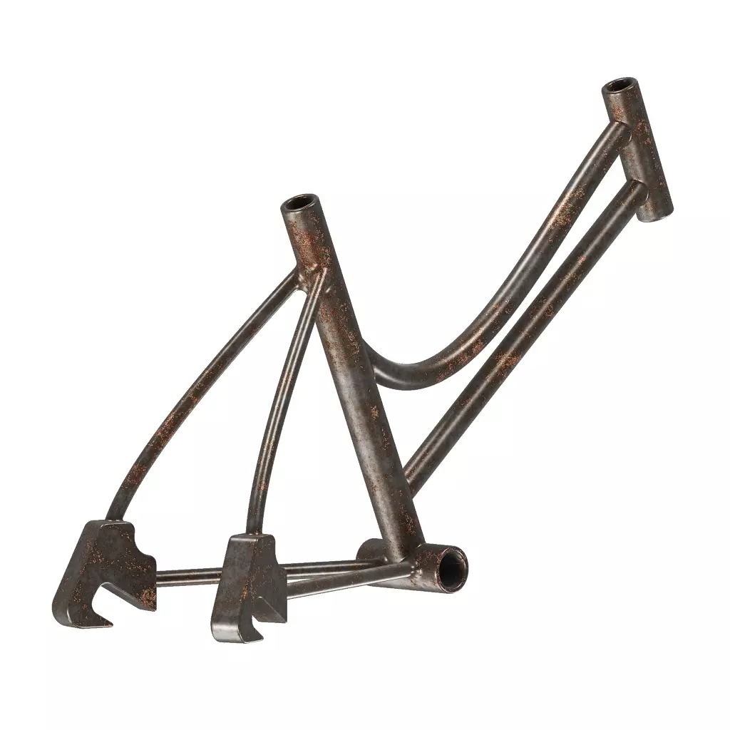 Rusty Steel Bicycle Frame 3D model_1