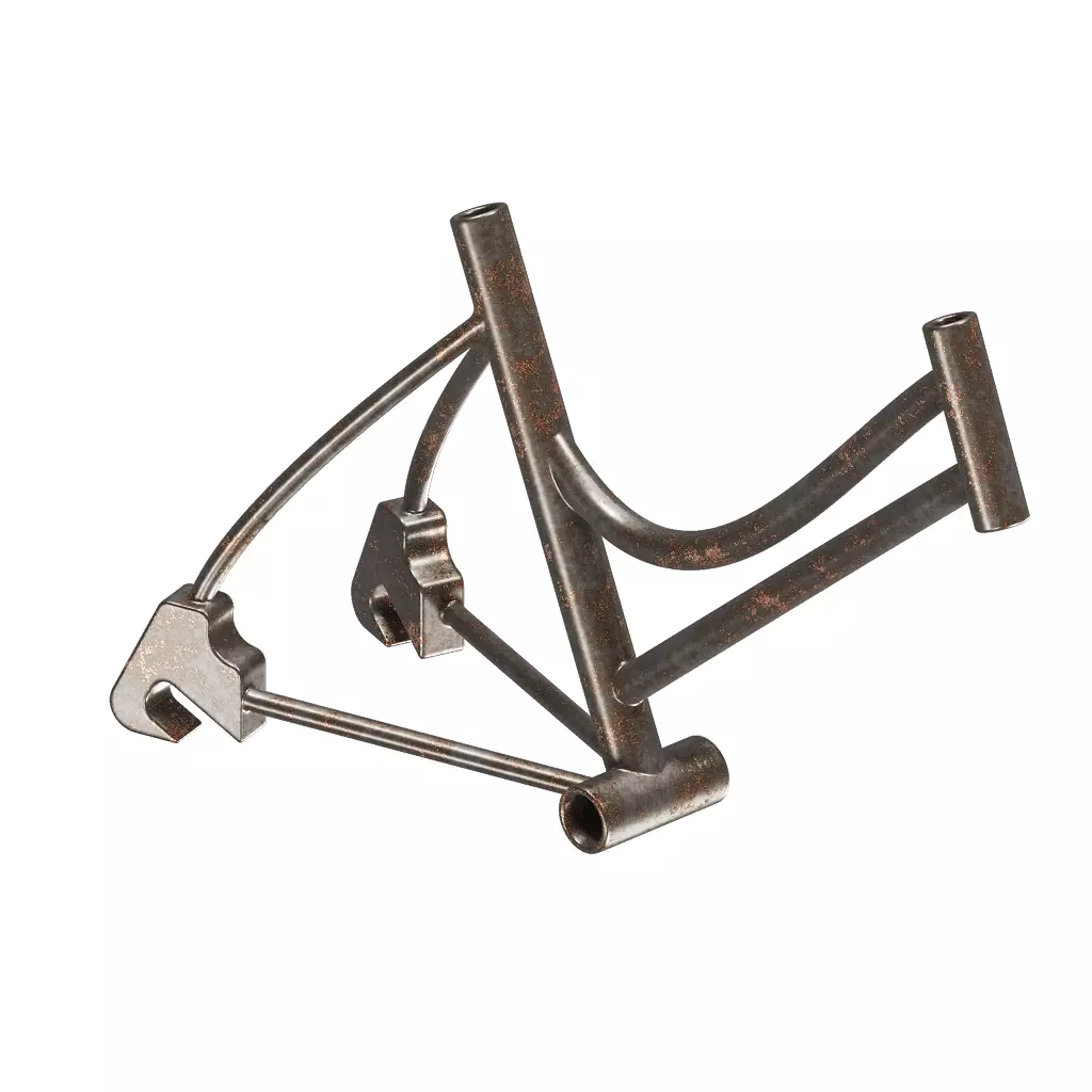 Rusty Steel Bicycle Frame 3D model_2