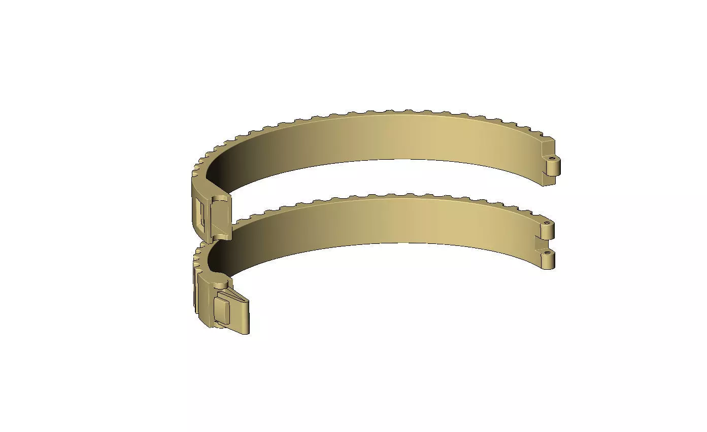 Grooved pattern flexture clasp bracelet 3D print model_13