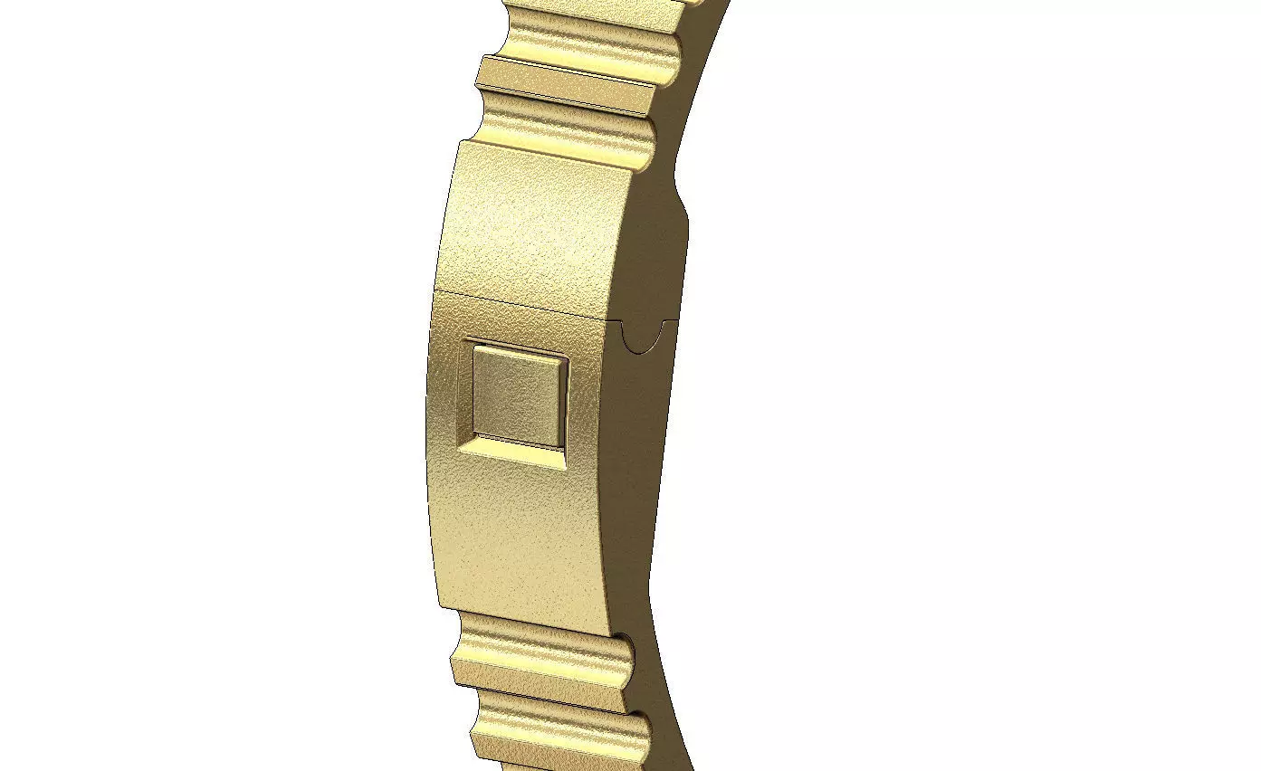 Grooved pattern flexture clasp bracelet 3D print model_4