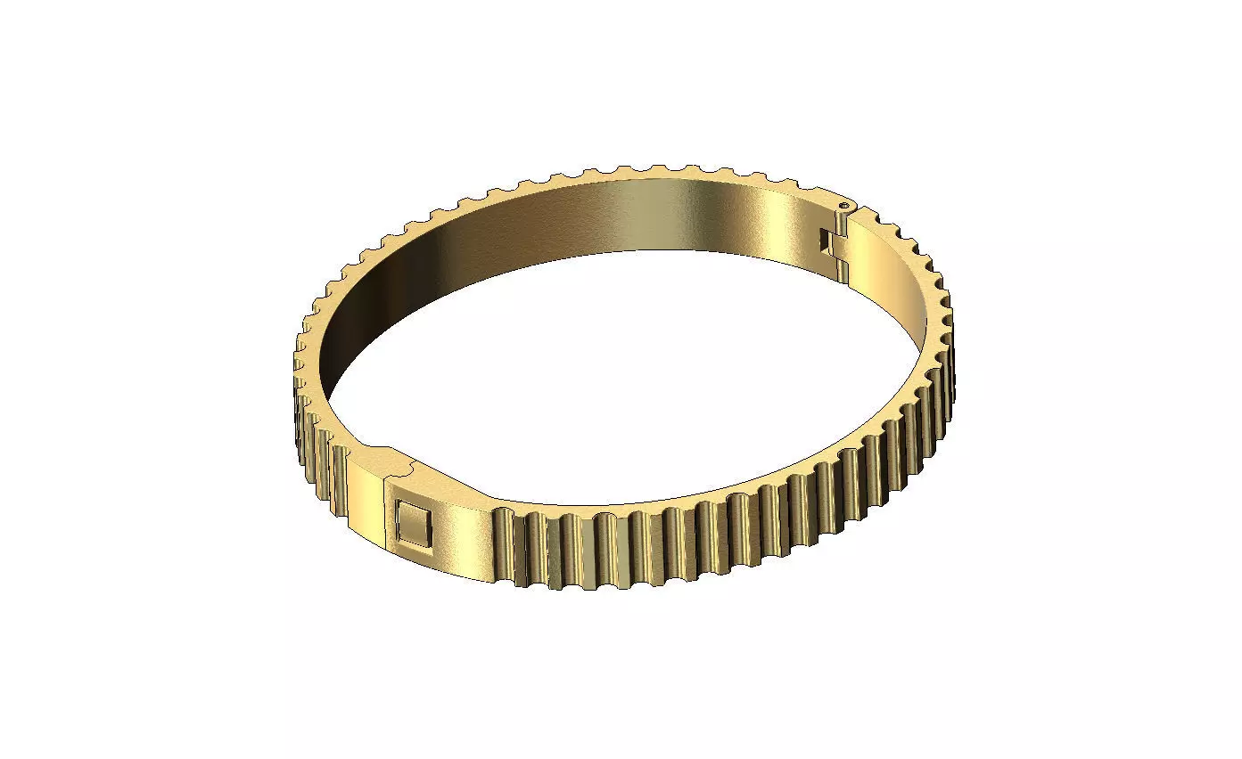 Grooved pattern flexture clasp bracelet 3D print model_1
