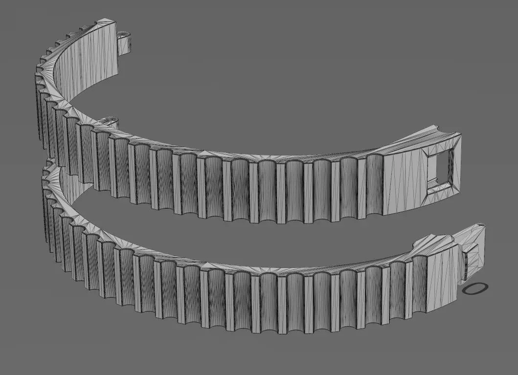 Grooved pattern flexture clasp bracelet 3D print model_17