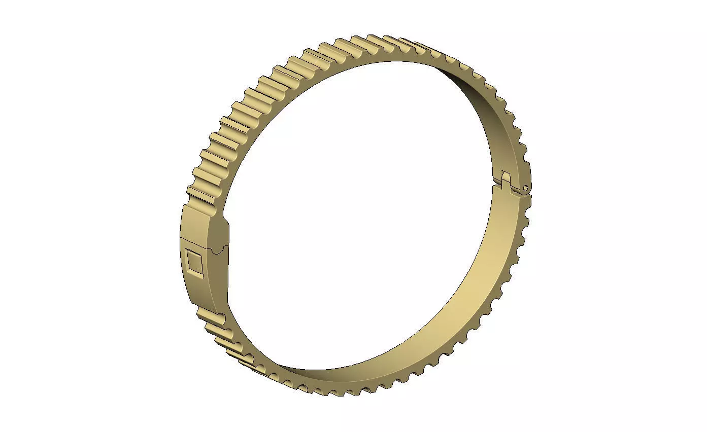 Grooved pattern flexture clasp bracelet 3D print model_8