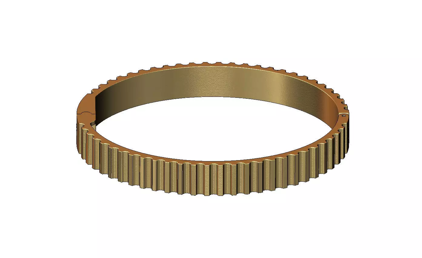 Grooved pattern flexture clasp bracelet 3D print model_3