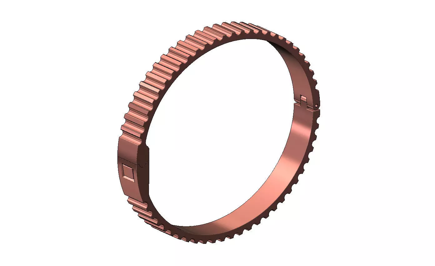 Grooved pattern flexture clasp bracelet 3D print model_15