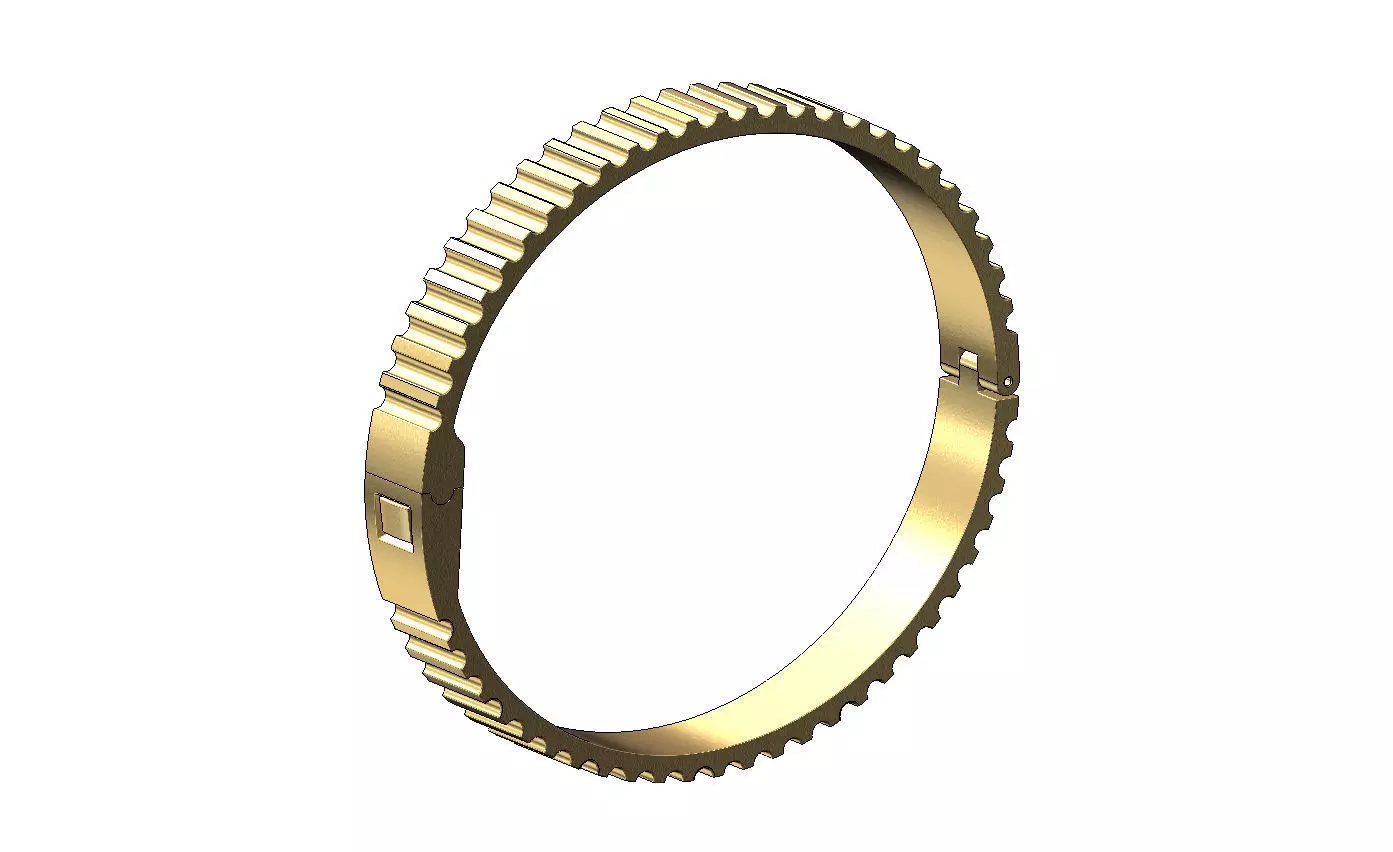 Grooved pattern flexture clasp bracelet 3D print model_0