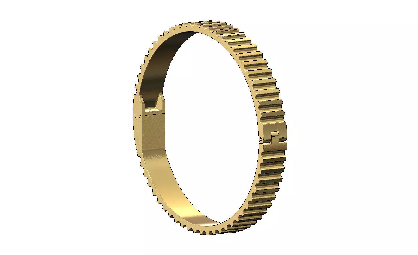 Grooved pattern flexture clasp bracelet 3D print model_2