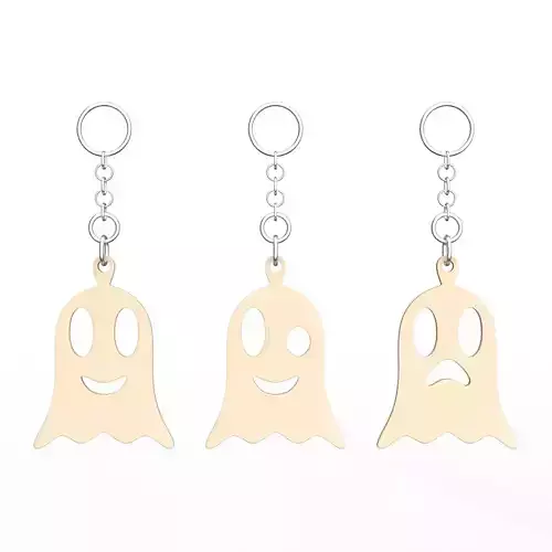 Smiling Ghost Charm Keychain